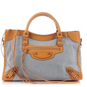 Balenciaga Tan and Gray Satchel Bag